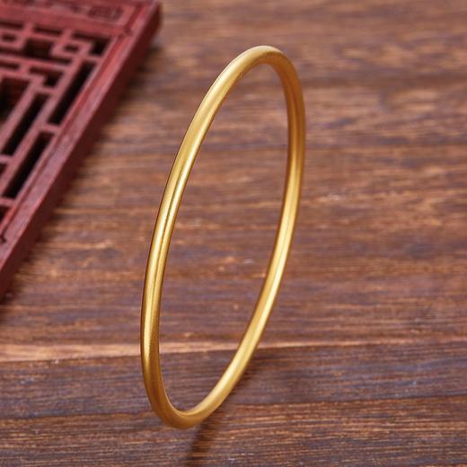 【限时克减150元】足金999.9  【磨砂实心】古法传承面宽约2.7-2.9mm古法光圈古法素圈固口古法手镯(GFSZW00013-01)（预售产品下单后不退款不退货不换货不补差价） 商品图1