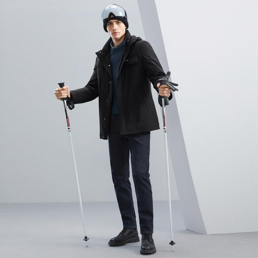 【90白鸭绒】柒牌羽绒服男士冬季厚款时尚休闲可拆卸连帽羽绒外套	127E70020 商品图3