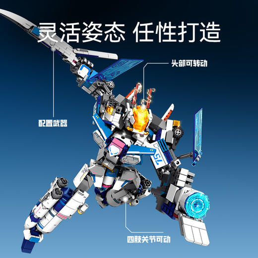 森宝积木巡天探索者可变形组装机甲模型拼插玩具五合一男孩子礼物 商品图2