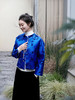 盛唐牡丹| 宝石蓝真丝漳绒圆领外套 商品缩略图7
