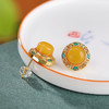 ED02741S925纯银镀金复古蜜蜡珐琅如意镂空圆形耳钉气质百搭女耳饰 商品缩略图2