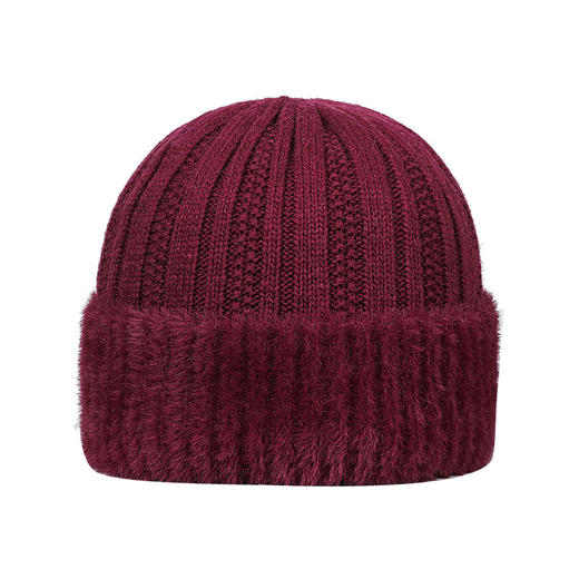 带围脖老人帽男女冬季针织帽中老年人加绒毛线帽爸爸妈妈帽子 商品图4