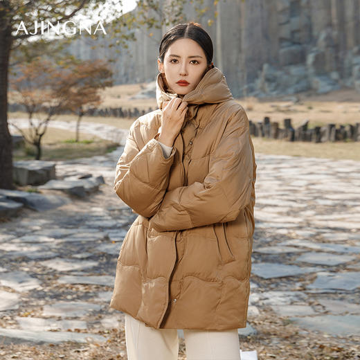 【商场同款】阿菁娜百搭舒适连帽羽绒服A28D216039 商品图4