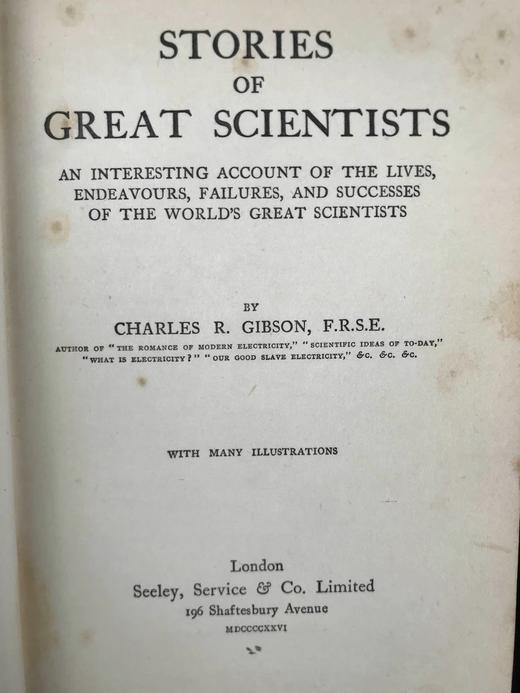 工坊特装本！1926年 伟大科学家故事集 9幅插图 真皮精装32开 商品图4