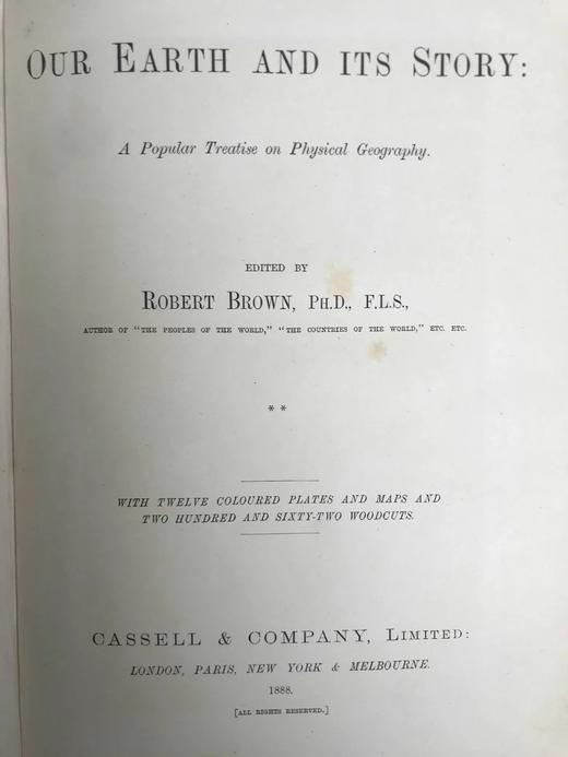 1888年 我们的地球与它的故事（卷2） 百余幅插图（含多幅套色版画） 漆布精装16开 商品图2