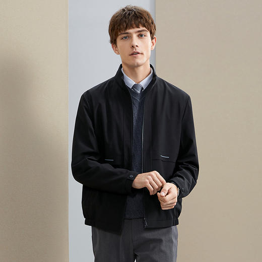 【防静电】柒牌立领夹克男士秋季新款时尚休闲百搭茄克衫外套	125K70750 商品图1