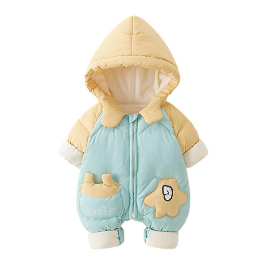 婴儿白鸭绒保暖连体衣服冬季新款可爱连帽加厚棉服男女宝宝羽绒服 商品图4