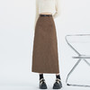 KQL 435H8126休闲半身裙开叉高腰西装毛呢裙 商品缩略图4