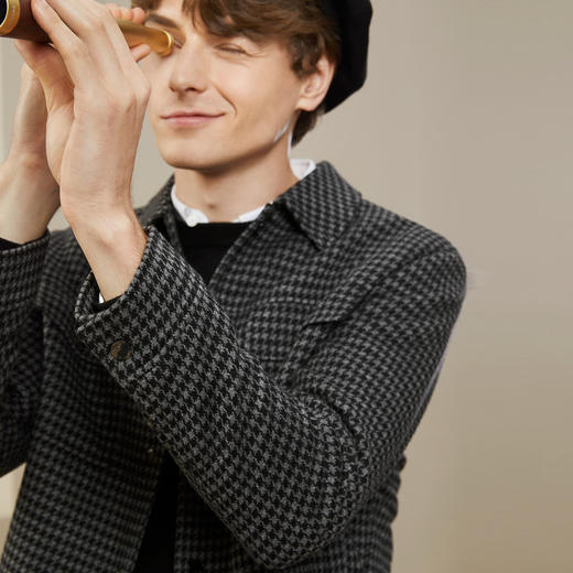 【特价】【千鸟格】柒牌男装翻领夹克秋季新款时尚潮流百搭茄克衫外套	125K70510 商品图2