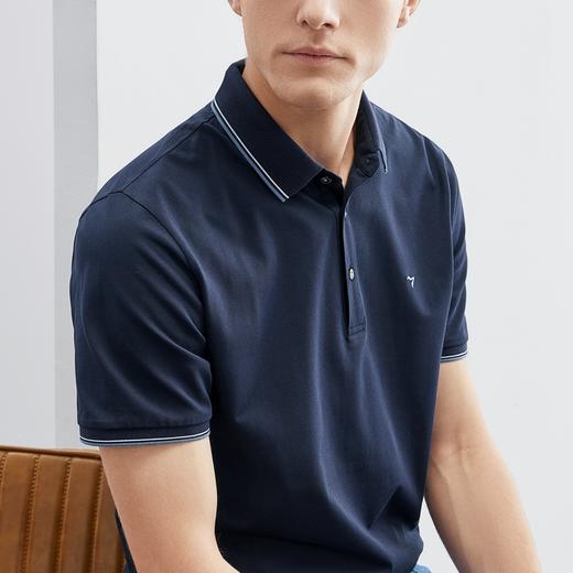 【5A抗菌/2A防螨】柒牌短袖POLO衫男夏季薄款商务休闲多色翻领T恤	124T70120 商品图3