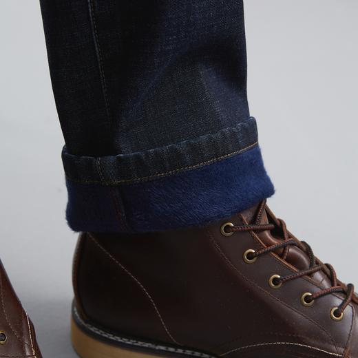 【含羊毛】柒牌直筒牛仔裤男冬季厚款商务休闲通勤加绒保暖长裤子	125H71030 商品图2