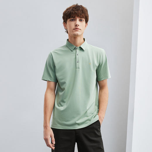 【冰凉丝/5A抗菌2A防螨】柒牌男士短袖polo衫夏季凉感休闲翻领T恤	124T73380 商品图2