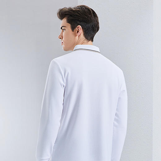 【不变形领】柒牌长袖polo衫男2024春季新款商务休闲百搭翻领T恤	126T73090 商品图2
