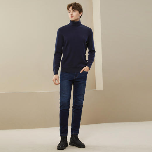 【可机洗针织衫】柒牌男装高领毛衣秋冬新款含羊毛防静电保暖毛衫	125Y70250 商品图3