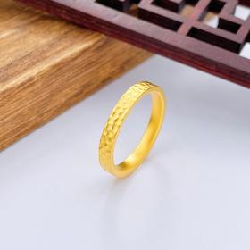 【限时克减150元】足金999.9 #锤纹 古法空心固口四方锤纹圈戒（面宽约2.7-3.1mm）(AIGFJZ00072-1)（预售产品下单后不退款不退货不换货不补差价