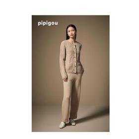 3楼 皮皮狗女式羊绒提花圆领开衫