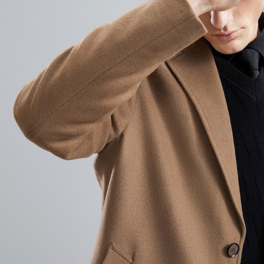 【一衣两穿】柒牌平驳领毛呢大衣男可脱卸鹅绒内胆中长款保暖外套	125D70220 商品图2