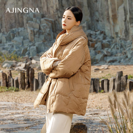 【商场同款】阿菁娜百搭舒适连帽羽绒服A28D216039 商品图3