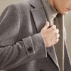 【含羊毛】柒牌毛呢大衣男秋冬新款时尚休闲斜纹中长款厚外套	125D70350 商品缩略图2