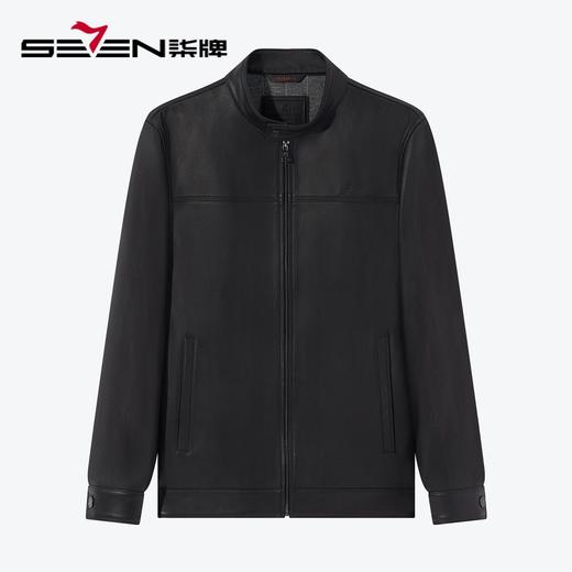 【绵羊皮】柒牌男装真皮皮衣男2024秋冬新款商务休闲立领防风外套	127J70080 商品图0