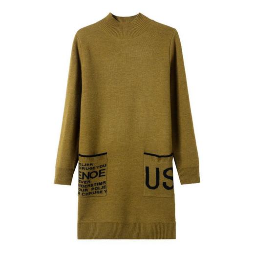 冬季新款，宽松半高领中长款保暖加厚纯色毛衣针织打底衫CC-XX-3776 商品图4