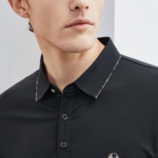 柒牌男士短袖polo衫夏季新款商务休闲中青年高弹无缝领保罗衫	124T70530 商品图2