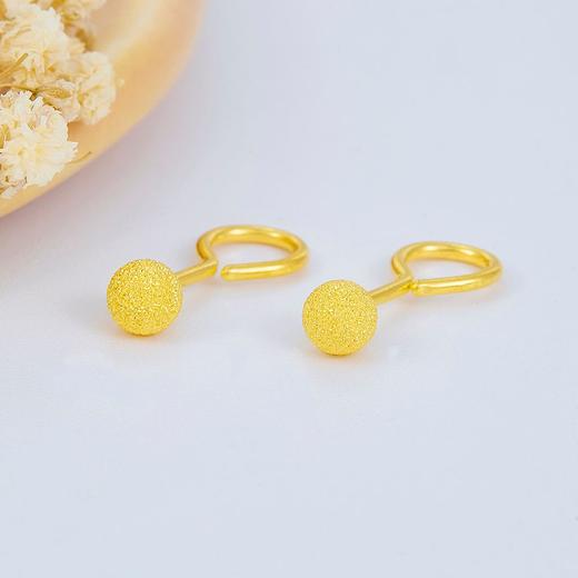 【限时克减128元，工费7折】足金999.9 空心圆珠泡钉实心(约4mm)耳钉(ES00002-04)（预售产品下单后不退款不退货不换货不补差价 商品图0