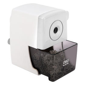 得力简约手摇学生削笔机考试礼物铅笔削笔器/转笔刀削笔刀 学生文具开学考试生日礼物白色