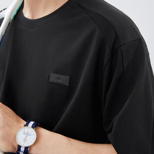 柒牌短袖T恤男夏季新款时尚青年休闲宽松男士黑色圆领体恤衫	124T71480 商品图2