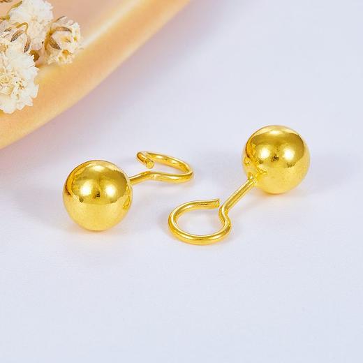 足金999.9 空心光面光珠圆珠泡钉(约7mm)耳钉(ES00001-02)（预售产品下单后不退款不退货不换货不补差价（预售产品下单后不退款不退货不换货不补差价 商品图1