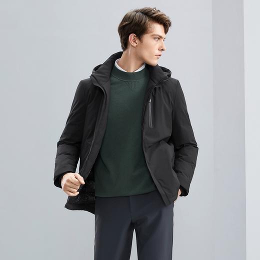 【可拆卸帽】柒牌男士羽绒服冬季新款时尚休闲白鸭绒保暖外套	125E70110 商品图1