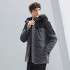 【兔毛内胆】柒牌貉子毛外套男商务休闲轻奢可拆卸帽领尼克服	125J70360 商品缩略图1