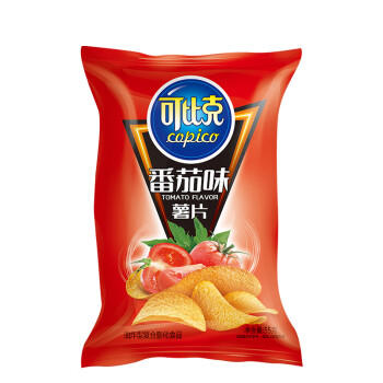 可比克番茄味薯片55g*6包袋装办公室休闲零食小吃大礼包膨化食品 商品图0