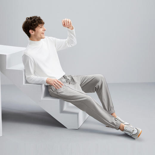 【特价】【华夫格】柒牌男士休闲裤秋季新款时尚潮流运动风抽绳束脚裤	125H71490 商品图3