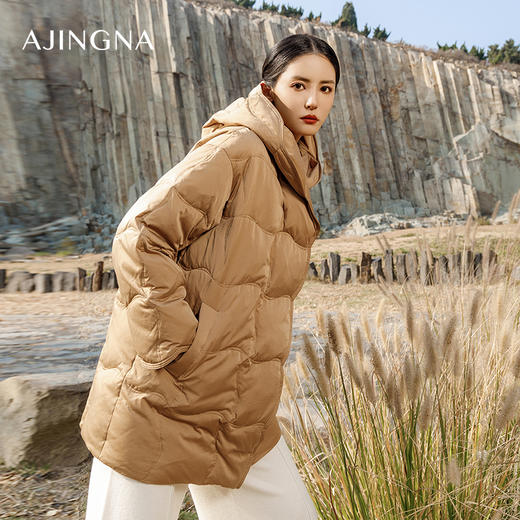 【商场同款】阿菁娜百搭舒适连帽羽绒服A28D216039 商品图2