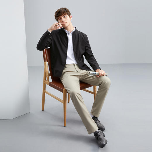 柒牌立领夹克男春秋新款商务休闲爸爸装拉链款防风外套茄克衫	125K70140 商品图3