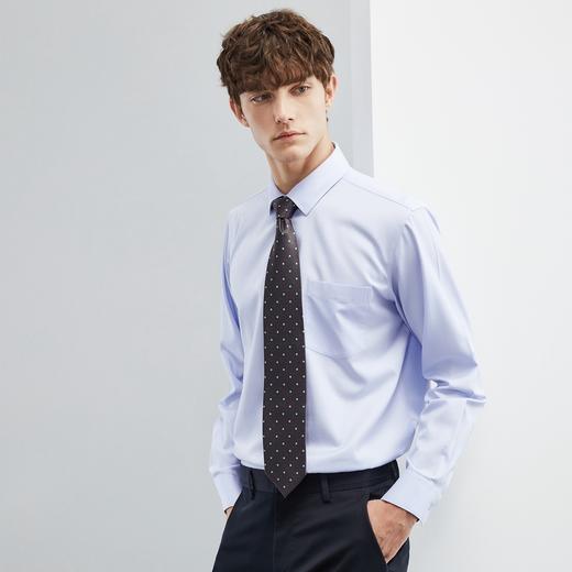 【特价】【DP免烫】柒牌男士长袖衬衫春秋款商务正装翻领口袋纯棉打底衬衣	124A70500 商品图1