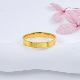 【限时克减150元】足金999.9 实心固口螺丝纹镜面金戒指（面宽约2.6-3mm）(AIJZ00033)（预售产品下单后不退款不退货不换货不补差（预售产品下单后不退款不退货不换货不补差