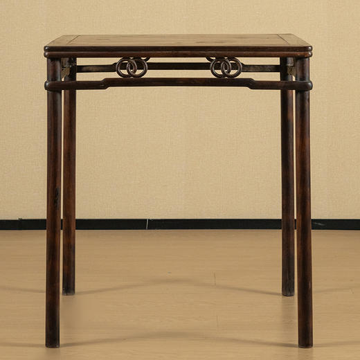 清 红木圆包圆双圈卡字花方桌 商品图0