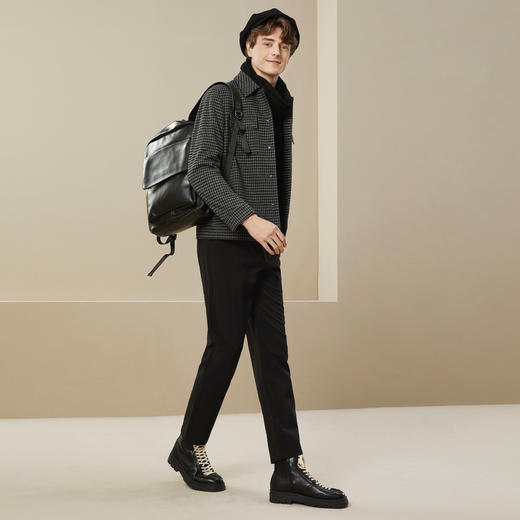 【特价】【千鸟格】柒牌男装翻领夹克秋季新款时尚潮流百搭茄克衫外套	125K70510 商品图3