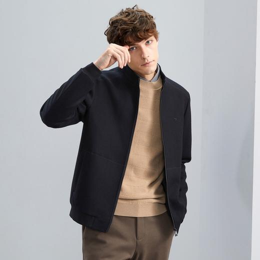 【含羊毛】柒牌男士夹克秋冬厚款商务休闲立领保暖毛呢外套茄克衫	125D70190 商品图1