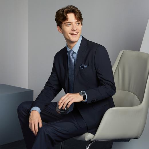 【含羊毛+莱赛尔】柒牌西装外套男商务正装结婚面试黑色男士西服	126C70040 商品图3