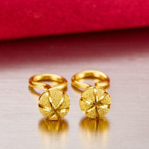 【限时克减128元】足金999.9 空心西瓜珠圆珠泡钉（约4.8mm）耳钉(ES00063-01)（预售产品下单后不退款不退货不换货不补差价（预售产品下单后不退款不退货不换货不补差价 商品图1