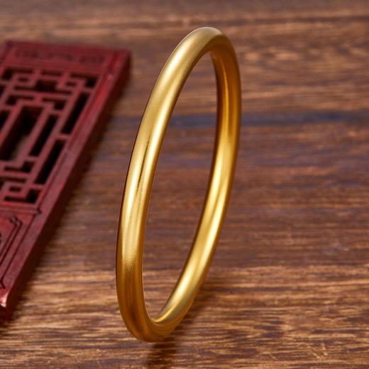 【限时克减150元】足金999.9  【磨砂半空心】古法传承面宽约4.9-5.1mm古法素圈古法光圈固口古法手镯(GFSZW00014-03)（预售产品下单后不退款不退货不换货不补差价） 商品图1