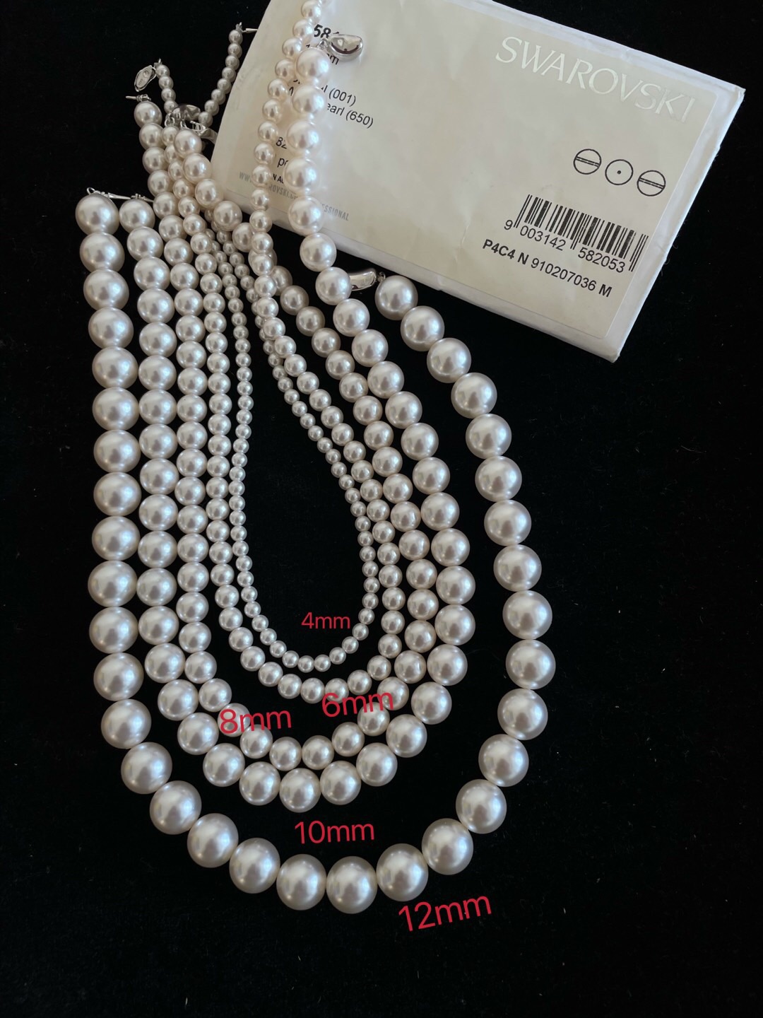 国庆福利，下单项链送耳钉 施华洛珍珠项链 精致好看！4mm 6mm 8mm 10mm 12mm 五个尺寸