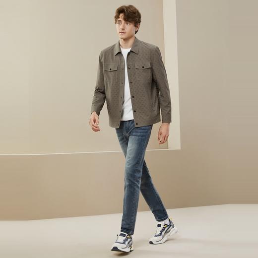 柒牌工装翻领夹克男士2024春季新款潮流时尚提花肌理休闲茄克外套	126K70060 商品图3