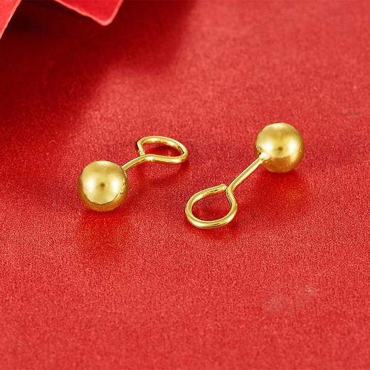 【限时克减150元】足金999.9 空心黄金光珠圆珠泡钉（约6mm）耳钉(ES00001-05)（预售产品下单后不退款不退货不换货不补差价 商品图1