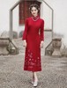 加绒加厚麂皮绒，长袖绣花改良旗袍裙GSJ-5532 商品缩略图0