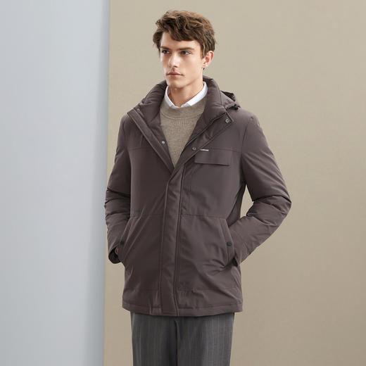 【90白鸭绒】柒牌羽绒服男士冬季厚款时尚休闲可拆卸连帽羽绒外套	127E70020 商品图1