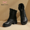 信诺马丁靴女2022新款冬季加绒保暖高跟英伦风靴子女士短靴真皮鞋X2M203623 商品缩略图2